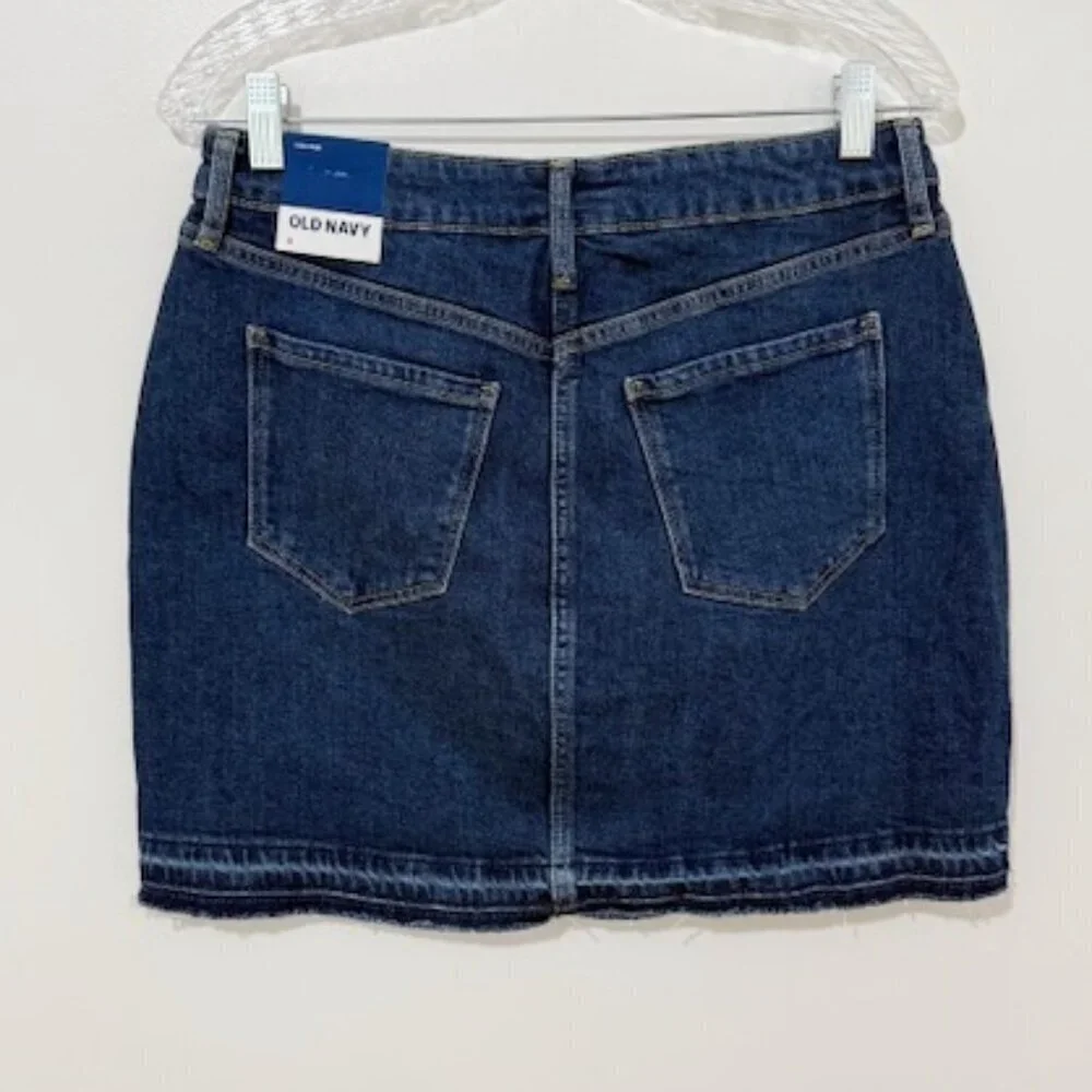 Old Navy High Rise Secret Smooth Pockets Blue Denim Skirt Women's Size 8